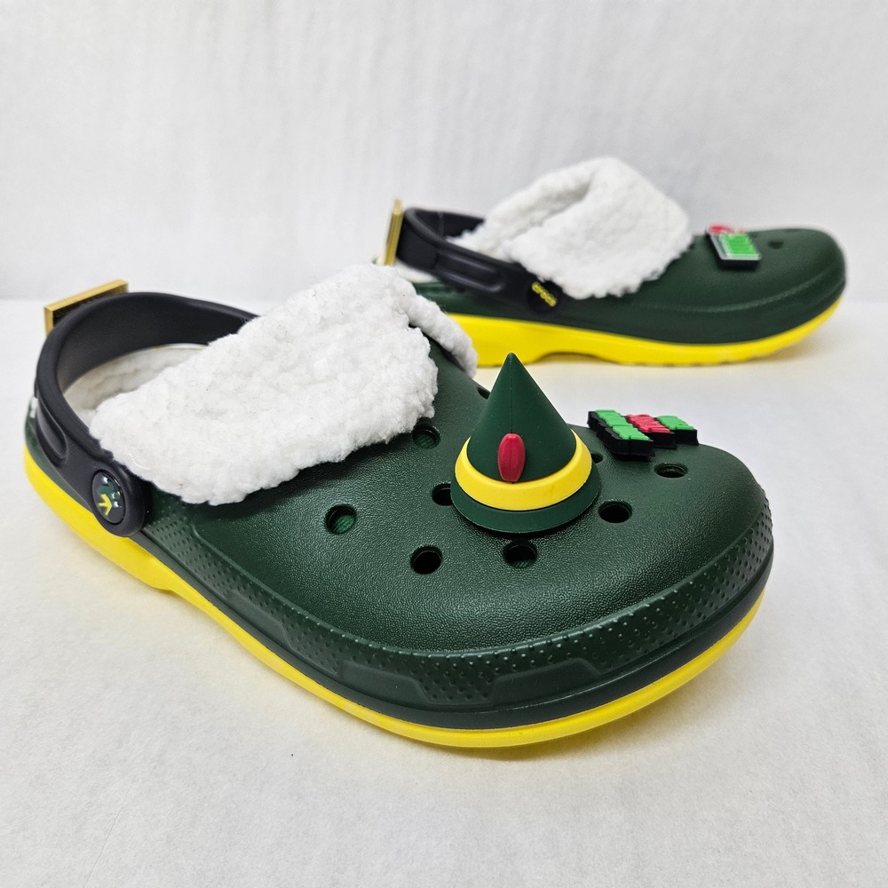 Crocs Elf Classic Clog Faux Fur Lined 209372-7C1 Women's Size 7 Missing Jibbit